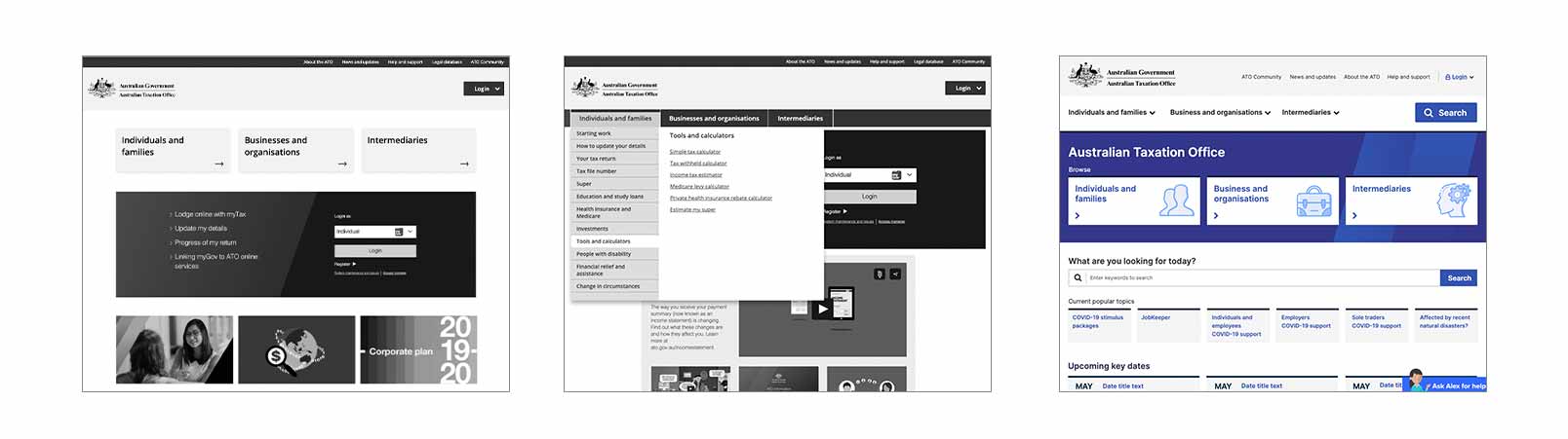 ato website low fidelity mockup image examples