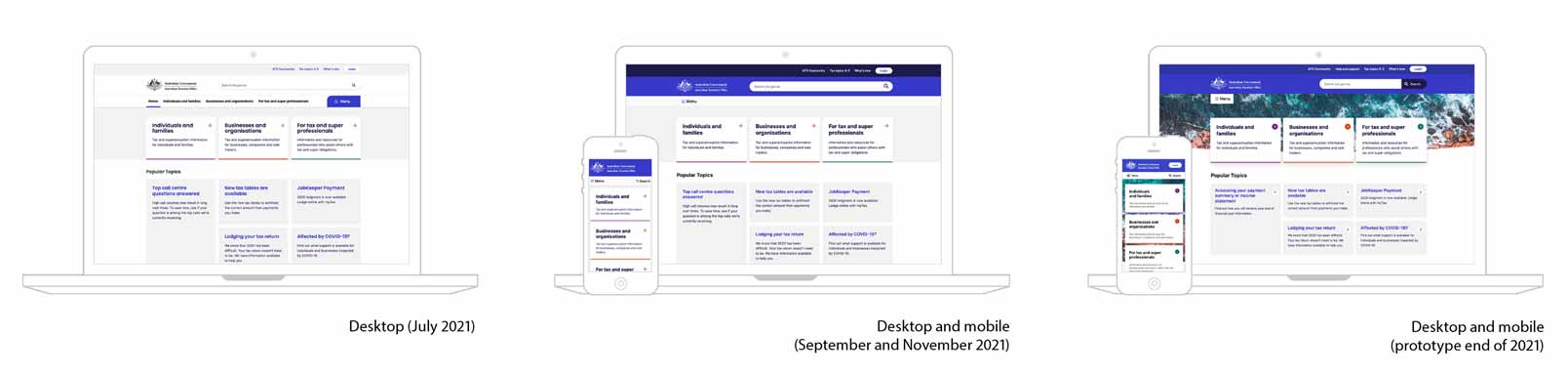 ato website mid fidelity mockup examples of the home page